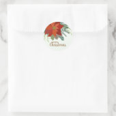 レッドポインセチアフローラブーケ ラウンドシール (バッグ)