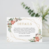 レッドポインセチアフローラ冬季ウェディング詳細 エンクロージャーカード (スタンド正面)