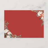 レッドポインセチアフローラ冬季ウェディング詳細 エンクロージャーカード (裏面)