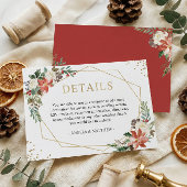 レッドポインセチアフローラ冬季ウェディング詳細 エンクロージャーカード