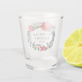 レッドポインセチアフローラ結婚クリスマスカスタム ショットグラス (裏面)