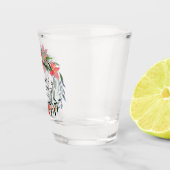 レッドポインセチアフローラ結婚クリスマスカスタム ショットグラス (右)