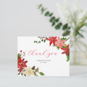 レッドポインセチアフローラ結婚クリスマス ポストカード (スタンド正面)