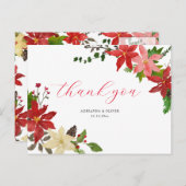 レッドポインセチアフローラ結婚クリスマス ポストカード (正面/裏面)