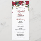 レッドポインセチアフローラ結婚水彩式典 プログラム (正面)