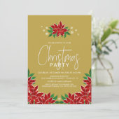レッドポインセチアフローラ金ゴールドクリスマスパーティー 招待状 (スタンド正面)