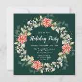 レッドポインセチアリースホリデーパーティー 招待状 (正面)
