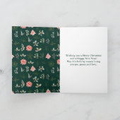 レッドポインセチアリースメリークリスマス シーズンカード (内部)