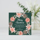 レッドポインセチアリースメリークリスマス シーズンカード (スタンド正面)