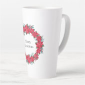 レッドポインセチアリース カフェラテマグ (右アングル)