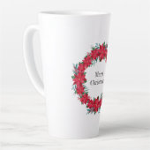 レッドポインセチアリース カフェラテマグ (左アングル)