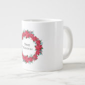 レッドポインセチアリース ジャンボコーヒーマグカップ (正面右)