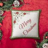 レッドポインセチアレトロ旋回パターンクリスマス クッション