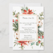 レッドポインセチア常緑雪クリスマスパーティー 招待状 (正面)