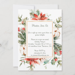 レッドポインセチア常緑雪クリスマスパーティー 招待状