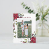 レッドポインセチア植物学メリークリスマスフォトホール シーズンポストカード (スタンド正面)