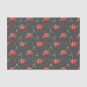 レッドポインセチア模様クリスマス 薄葉紙