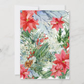 レッドポインセチア毎緑の冬結婚フローラ 招待状 (裏面)