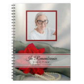 レッドポインセチア真珠葬儀記念ゲストブック ノートブック (正面)