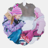 レッドポインセチア紙オーナメントカード オーナメントカード (裏面)