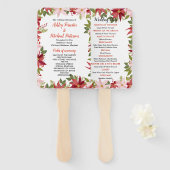 レッドポインセチア結婚クリスマス休暇プログラム ハンドファン (正面&裏面)