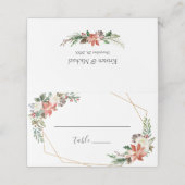 レッドポインセチア結婚フローラのテーブル護衛 プレイスカード (外部開封)