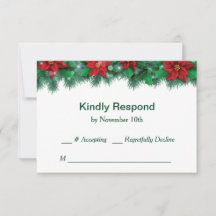 レッドポインセチア縁どウェディングRSVP