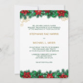 レッドポインセチア縁ど結婚式招待状 招待状 (正面)