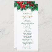 レッドポインセチア縁ど結婚式 プログラム (正面/裏面)