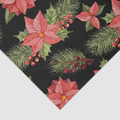 レッドポインセチア花とホリーベリー 薄葉紙 (詳細)