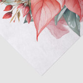 レッドポインセチア花の緑のお洒落クリスマス 薄葉紙 (詳細)