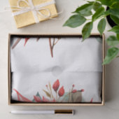 レッドポインセチア花の緑のお洒落クリスマス 薄葉紙 (ギフト)