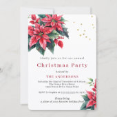 レッドポインセチア花クリスマスパーティー 招待状 (正面)