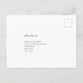 レッドポインセチア葉クリスマスウェディングRSVP インビテーションポストカード (裏面)