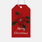レッドポインセチア赤 ギフトタグ (正面)