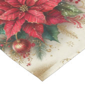 レッドポインセチア金ゴールドグリッタークリスマス ショートテーブルランナー (コーナー)