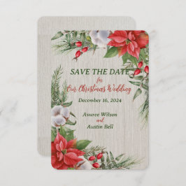 レッドポインセチア離れグリス結婚クリスマス セーブザデート