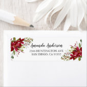 レッドポインセチア・ホリークリスマスアドレス ラベル (インサイチュ)