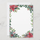 レッドポインセチア&ホリーベリーリースクリスマスイブ 招待状 (裏面)