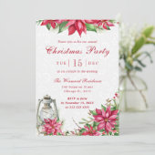 レッドポインセチア&ランタンウィンタークリスマスパーティー 招待状 (スタンド正面)