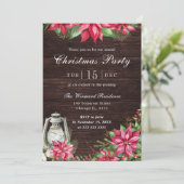 レッドポインセチア&ランタンウィンタークリスマスパーティー 招待状 (スタンド正面)