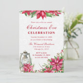 レッドポインセチア&ランタンクリスマスイブ 招待状 (スタンド正面)