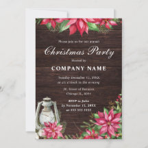 レッドポインセチア&ランタン企業のクリスマス