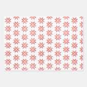 レッドポインセチア、抽象芸術クリスマス ラッピングペーパーシート (正面2)