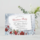 レッドポインセチアHollyクリスマスクリスマスパーティー 招待状 (スタンド正面)