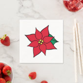 レッドポインセツィアクリスマスパーティーナプキンス スタンダードカクテルナプキン (インサイチュ)
