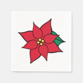 レッドポインセツィアクリスマスパーティーナプキンス スタンダードカクテルナプキン (正面)