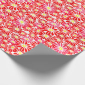 レッドポインセティアアロバーホリデーフローラルパターンラップ ラッピングペーパー (角)