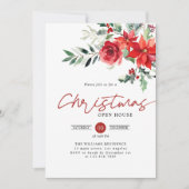 レッドポインセティアオープンハウスクリスマスディナーパーティー 招待状 (正面)