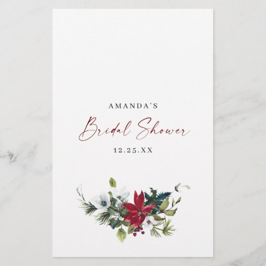 レッドポインセティアクリスマスブライダルアドバイス&ウィズ (裏面)